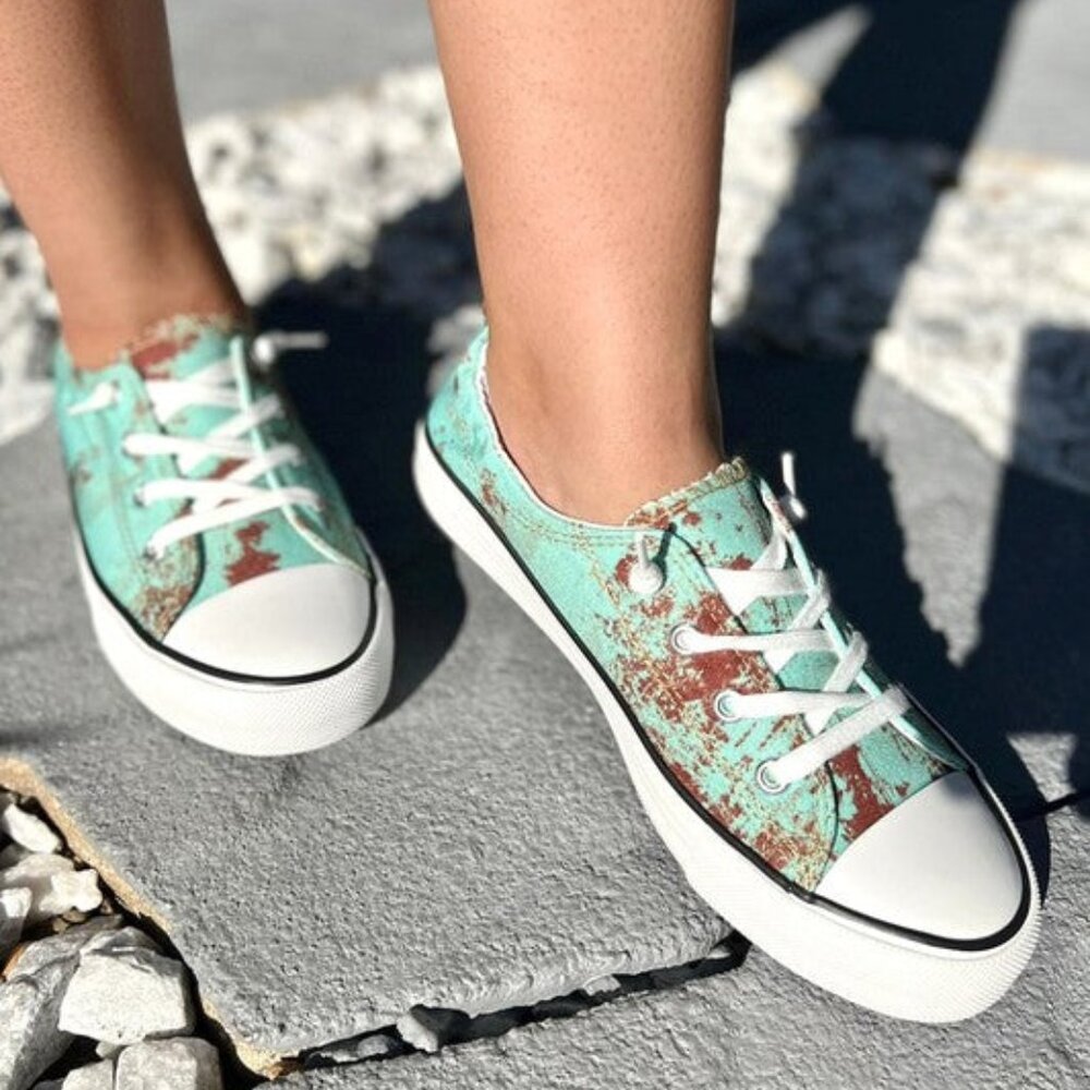 Everglades Rusted Turquoise Slip-On Sneakers